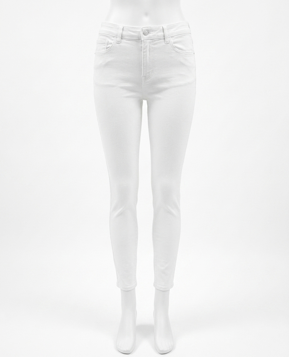 NEW KENSIE high rise raw hem skinny jean in ken off white